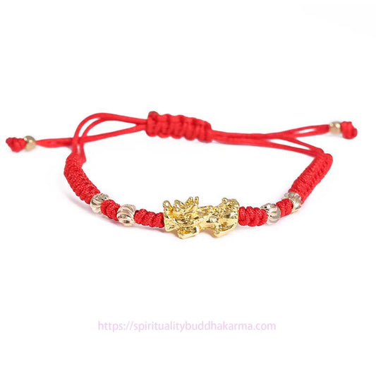 Alte tibetisch-buddhistische Tradition des Roten Fadens, Feng Shui Wohlstands-Pixiu-Armband