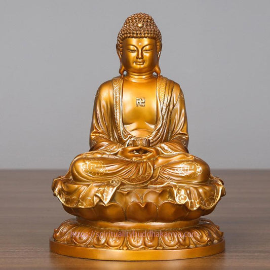 Spiritualität Amitabha Sakyamuni Medizinbuddha Figur Mitgefühl Metall Kupfer Statue Heimdekoration