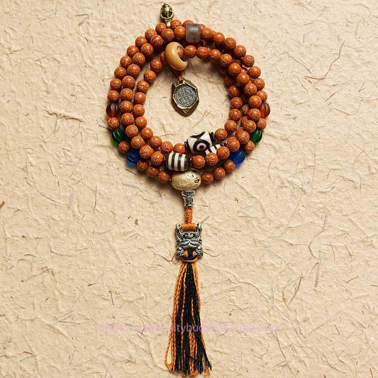 Spiritualität Buddha Karma Tibet Bodhi-Samen 108 Mala-Perlen Weisheit Friedensarmband Halskette