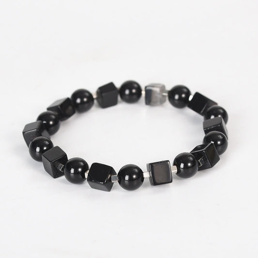 Spiritualität Buddha Karma Verschiedene Kristalle Schwarzer Obsidian Reinigungsarmband