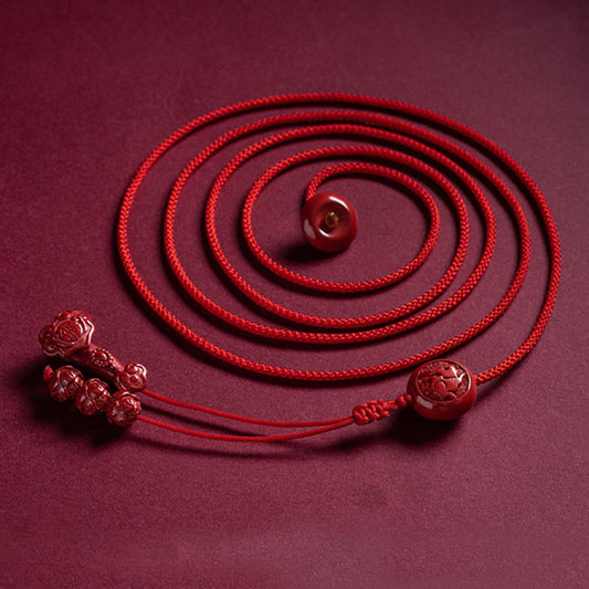 Tibetischer Knoten, Schutz, natürlicher Zinnober, chinesisches Tierkreiszeichen, Ruyi-Griff, Fu-Zeichen, Lotus-Segen, rote Schnur, Bauchkette