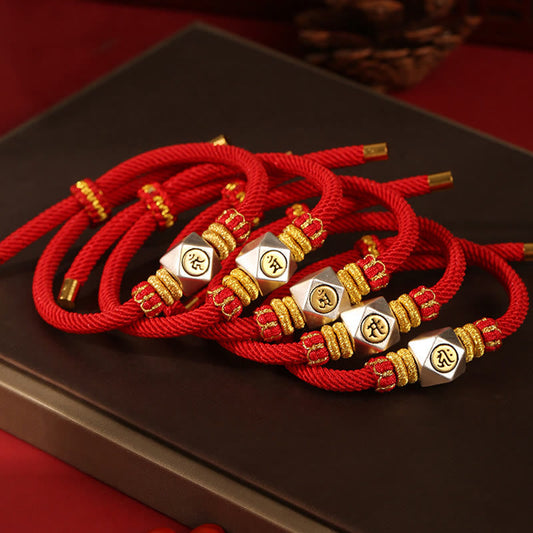 Bracelet artisanal pour enfants, en argent sterling 999, symbole de chance et de force, inspiré de la tradition bouddhiste tibétaine traditionnelle du fil rouge.