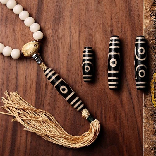 Spiritualität Buddha Karma Tibet 108 Mala Perlen Bodhi Samen Bagua Vajra Dzi Perle Grauer Achat Reichtum Armband