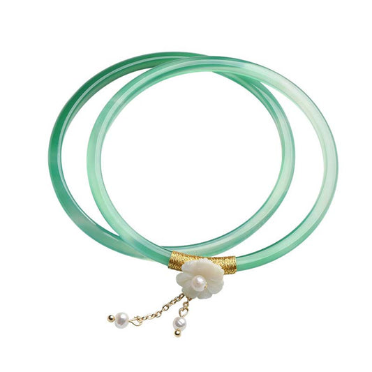 Jade-Erfolgsarmband aus natürlichem cyanweißem Jade