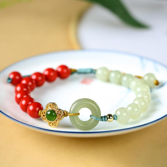Jade-Armband aus natürlichem Zinnoberjade