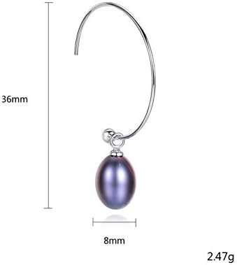 18ct White Gold Plt on 925 Sterling Silver,Natural FreshWater Pearl Earrings,Navy Color Gift Box,Women
