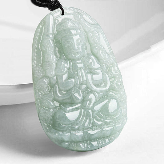 Buddha Energy Necklace Chinese Zodiac Natal Buddha Jade Wealth Prosperity Necklace Pendant