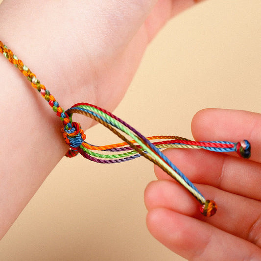 Ancient Tibetan Buddhist Red String Tradition "May all your wishes come true" Lucky Multicolored Bracelet