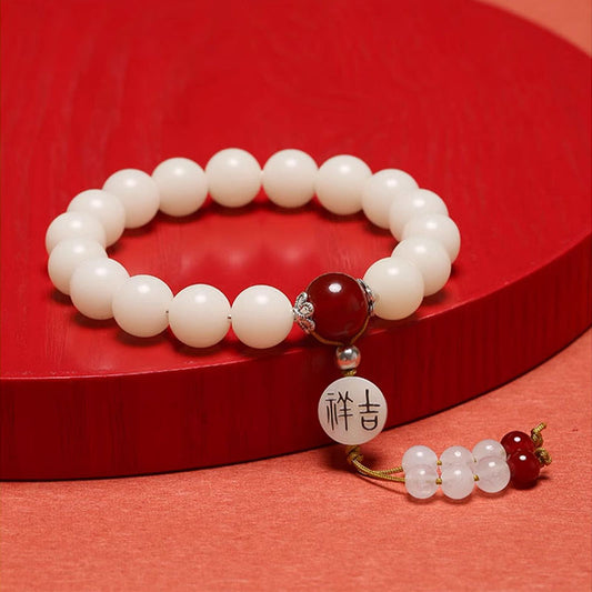 Spiritualität Buddha Karma Bodhi Samen Roter Achat Schwarzer Obsidian Rosa Kristall Rutilquarz Friedensarmband Mala