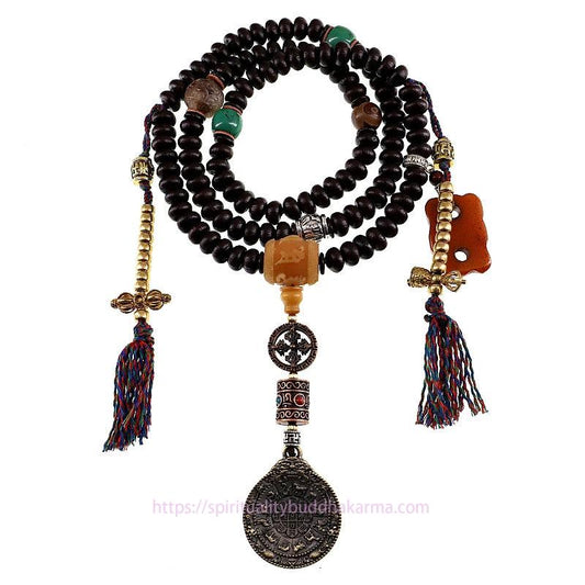 Spiritualität Buddha Karma Tibet 108 Mala Perlen Lila Bodhi Samen Bagua Vajra Glücksarmband