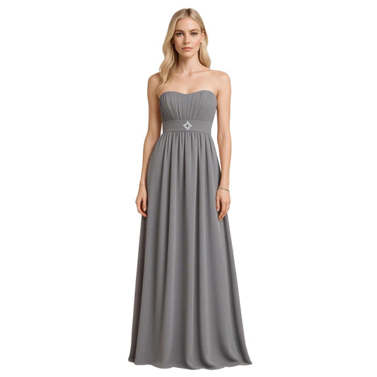 Elegant Chiffon Dress Built-in Bra Design, Back Lace-up Formal Bridesmaid Dress, Evening Gown, Wedding, Banquet Skirt