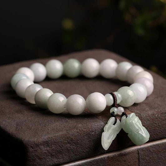 Spirituelles Armband aus natürlichem Jade, Pi Xiu Buddha-Kürbis und Apfel