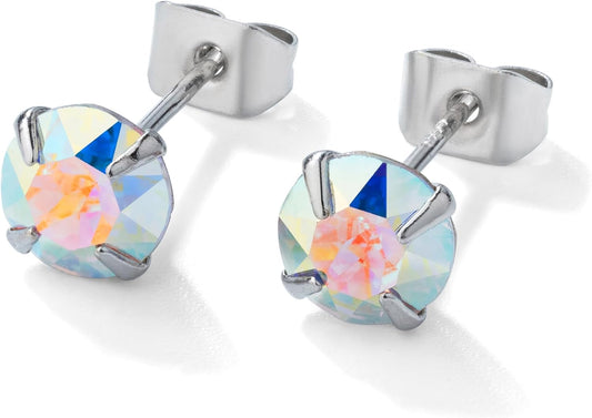 Natural Ocean Light Radiance Crystal Sterling Silver Earrings - Embrace the Beauty of Sea and Sun