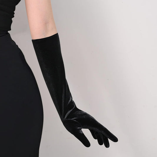 Opera Party Velvet Gloves - Short Tea Party Gloves 1920s Flapper Costume Accessories for Women