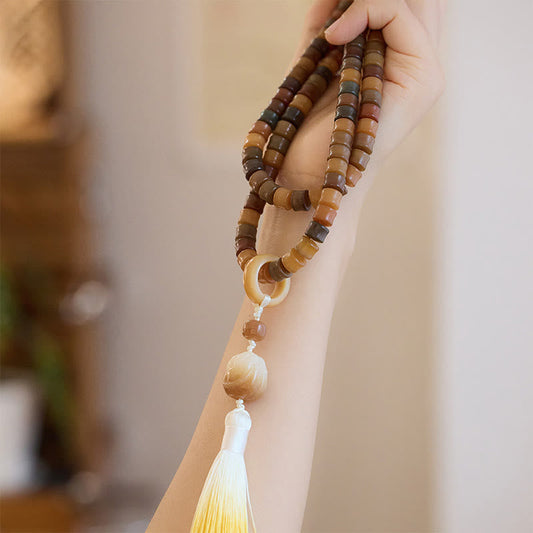 Spiritualität Buddha Karma 108 Mala-Perlen Bodhi-Samen Buddha-Hand Lotus graviertes Harmonie-Armband