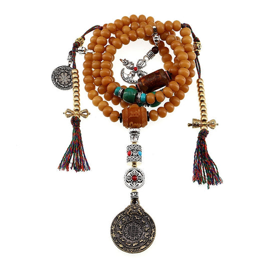 Spiritualität Buddha Karma Tibet 108 Mala-Perlen Bodhi-Samen Bagua Vajra Reichtumsarmband