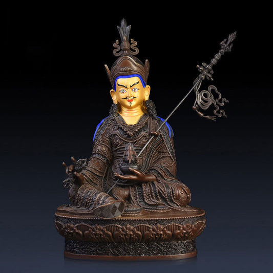 Spiritualität Padmasambhava Buddha Figur Gelassenheit Kupferstatue Heimdekoration