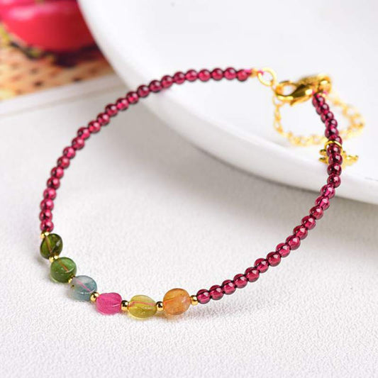 Spirituality Buddha Karma Garnet Tourmaline Butterfly Protection Bracelet Anklet