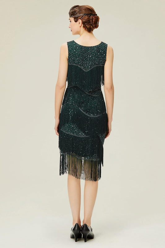 1920s Flapper Dress Gatsby Fringed Dress Roaring 20s