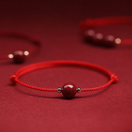 Antike tibetisch-buddhistische Tradition: Armband und Fußkettchen aus natürlicher Glücksperle aus Zinnober.
