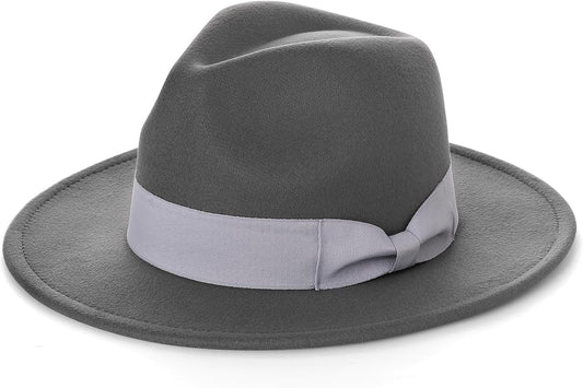1920s Fedora Hat for Men Gatsby Wide Brim Fedora Hat Felt Panama Cap with Band for Women Men