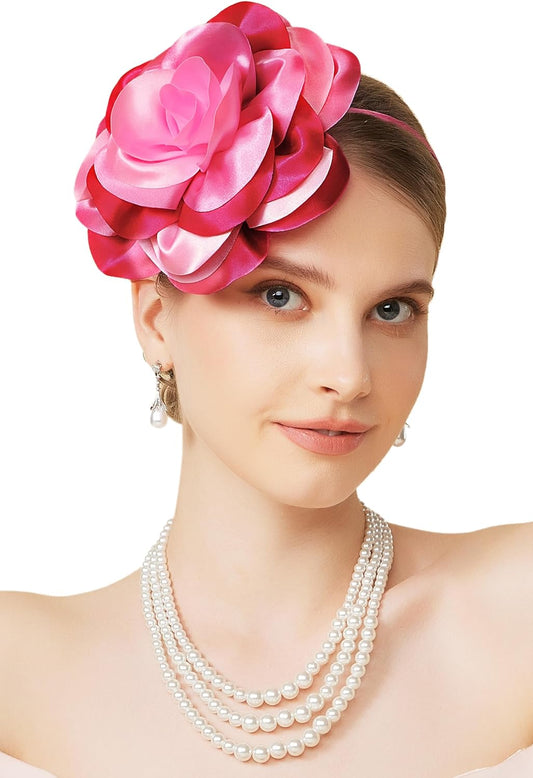 Fascinators Hats for Women - Tea Party Kentucky Fascinator Derby Hat Colorful Flower Headband with Hair Clip