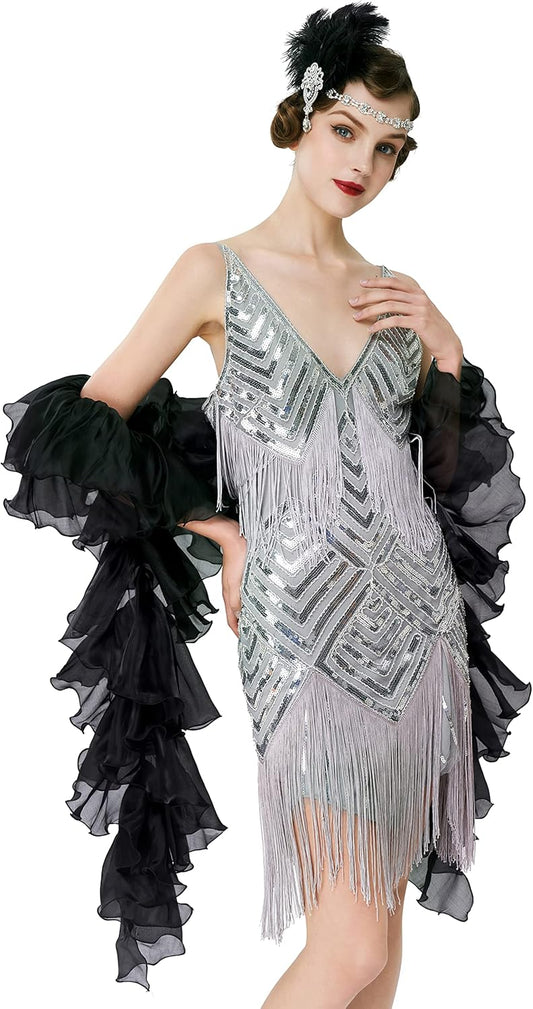 Chandelle Boa Vintage Boa - 100g 3.25ft Gatsby Organza Boa 1920s Flapper Accessories