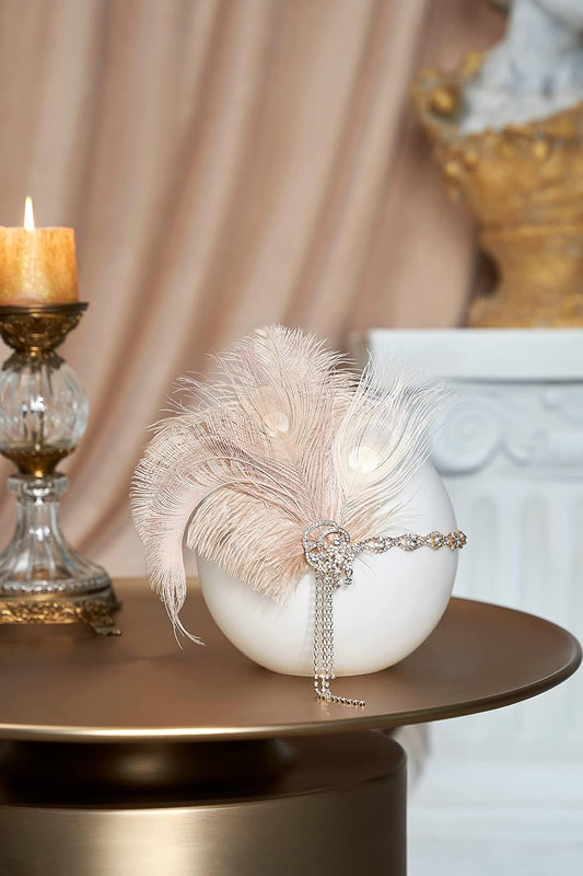 1920s Flapper Headpiece Headband - Roaring 20s Great Gatsby Feather Headband 1920s Flapper Gatsby Accessories