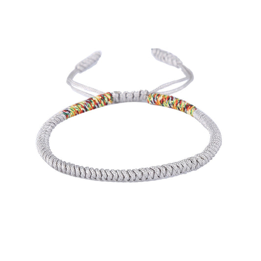 Pure Rebirth, Wu Xing Balance, and Energy Purification and Protection | Tibetan Adjustable Lucky Rope Bracelet Set