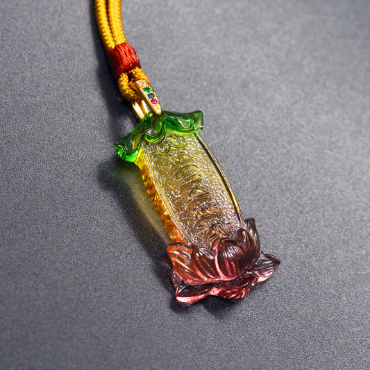 Buddha-Energie-Halskette, Buddha Liuli Lotus, Sechs Zeichen Om Mani Padme Hum Friedens-Halskette