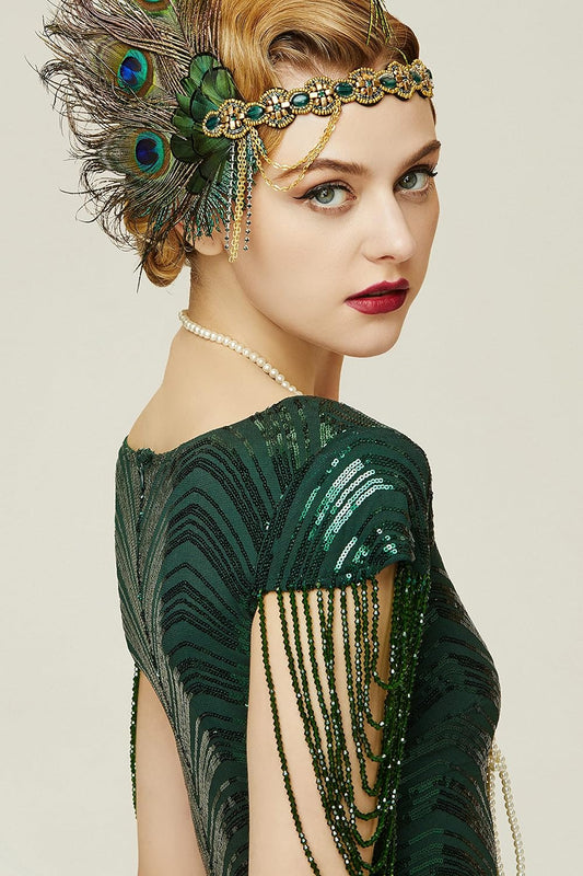 Women Mermaid Sequin Gown - Bodycon Maxi Prom Dress Glitter Sequin Beaded Dress for Evening Party Dark Green