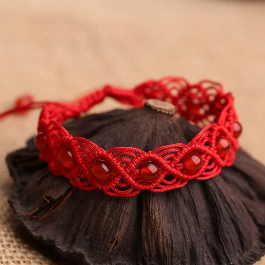 Spirituality Buddha Karmat Red Agate Confidence Red String Bracelet