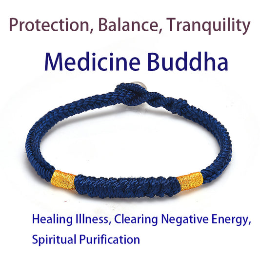 🔵Medicine Buddha Tibetan Bracelet:Wisdom and Healing: Serenity, Purification, and Infinite Potential – A New Beginning