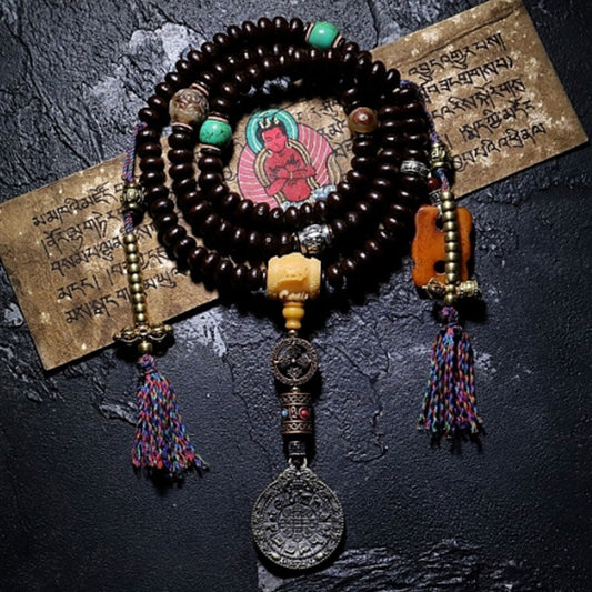 Spiritualität Buddha Karma Tibet 108 Mala Perlen Lila Bodhi Samen Bagua Vajra Glücksarmband