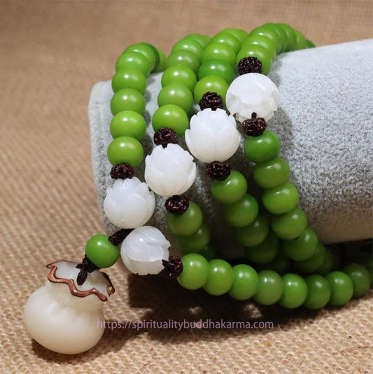 Spiritualität Buddha Karma Natürliches Bodhi-Samen 108 Perlen Mala Weisheitsarmband