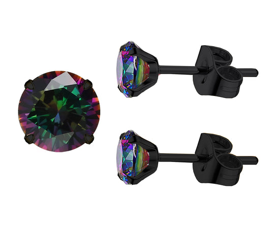 Amazon USA/UK Titanium Steel Sample Order: Titanium Steel Stud Earrings with 7A Zirconia Sparkling Gem Stone