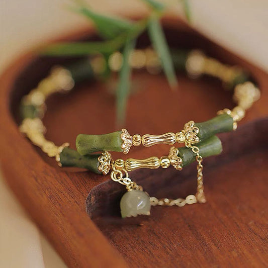 Jade Bamboo Jade Pattern Luck Bracelet Bangle