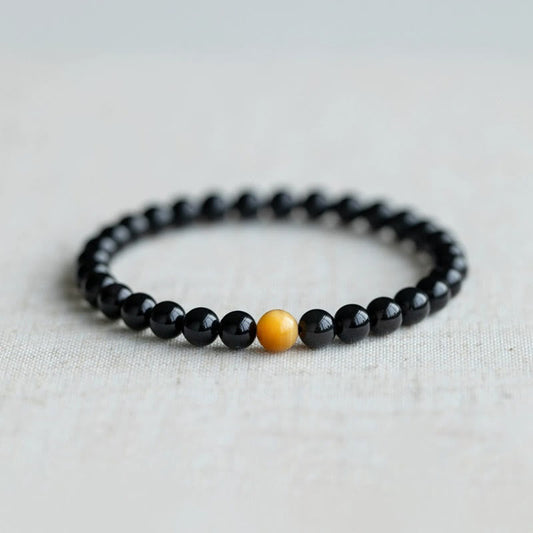 Spiritualität Buddha Karma Natürlicher Regenbogen Obsidian Tigerauge Armband für positive Liebe