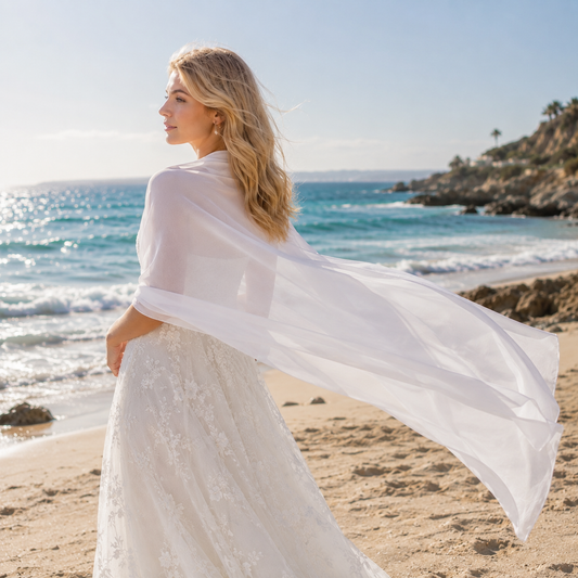 Aero-Light Chiffon Sun Shawl - Elegant 180x70cm Sheer Beach Wrap & Breathable Summer Cover Up for Vacations