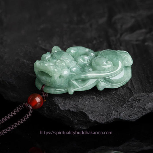 Jade Jade PiXiu Wealth Luck String Necklace Pendant