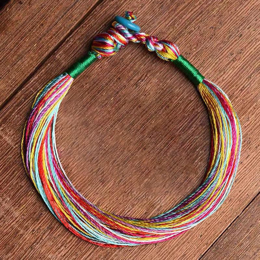 Altes tibetisch-buddhistisches Armband aus fünf bunten Fäden zum Schutz vor dem Drachenbootfest (Erwachsene und Kinder)