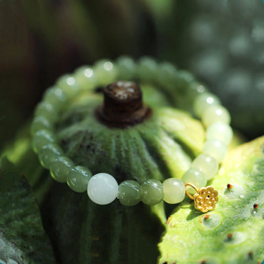 Jade Jade Lotus Abundance Verstellbares Armband