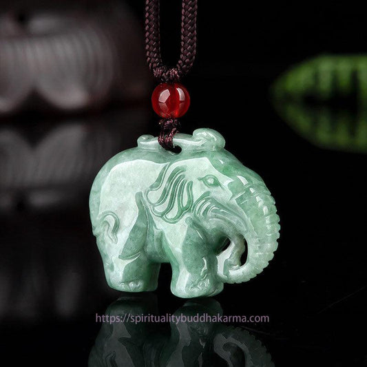Jade Elephant Jade Luck Strength Necklace String Pendant