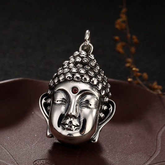 Spirituality 925 Sterling Silver Buddha Head Compassion Necklace Pendant