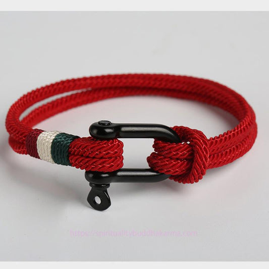 Bracelet porte-bonheur en acier inoxydable, style ancien tibétain bouddhiste à fil rouge, tradition simple et élégante