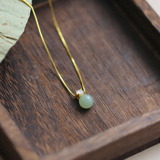 Jade Lucky Bead Jade Prosperity Chain Necklace Pendant