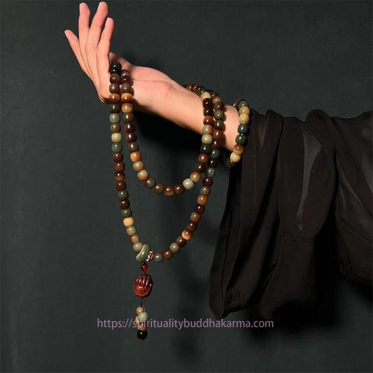 Spiritualität Buddha Karma 108 Mala-Perlen Bodhi-Samen Frieden Weisheit Armband Mala für Handgelenk und Tasche