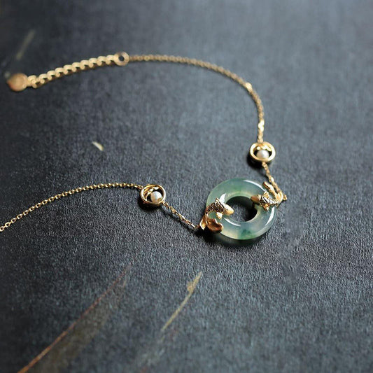 Jade Cyan Jade Koi Fisch Heilende Harmonie Armband