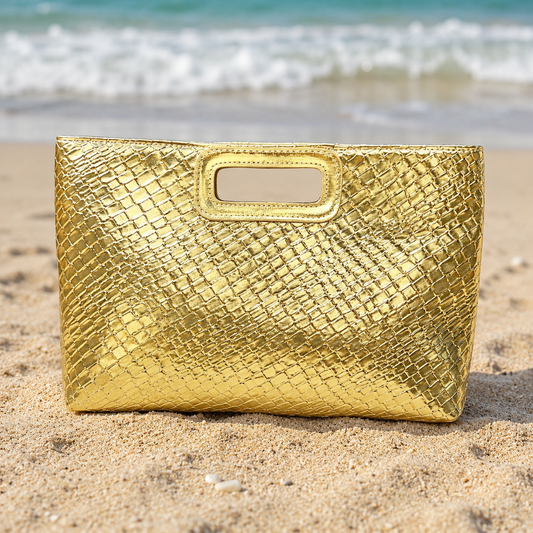 007 Metallic Snake-Texture Evening Clutch for Women | Large-Capacity Chain Shoulder Bag | Luxurious Party & Event Handbag