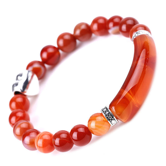 Unisex-Herzarmband aus Jade-Naturkristallperlen 